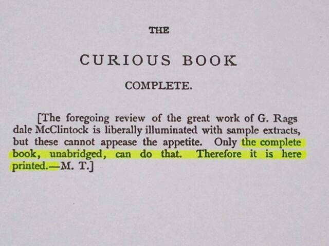 Introduction to Royston’s Short Story Where Mark Twain Explains Why He Included It in His Book