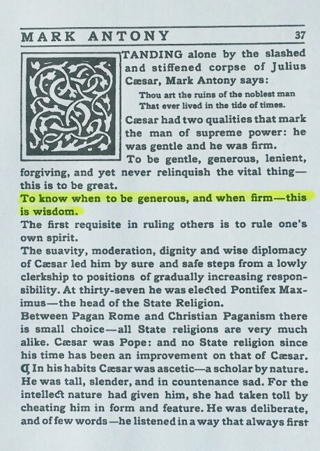 The Quote Found in “Antony,” the Second Booklet in the Little Journeys to the Homes of Eminent Orators Series