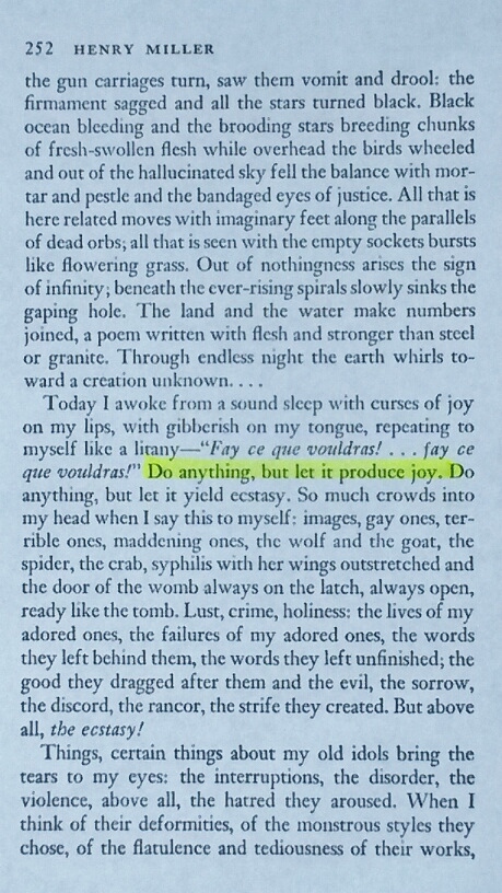 The Quote Found in 'Tropic of Cancer' by Henry Miller