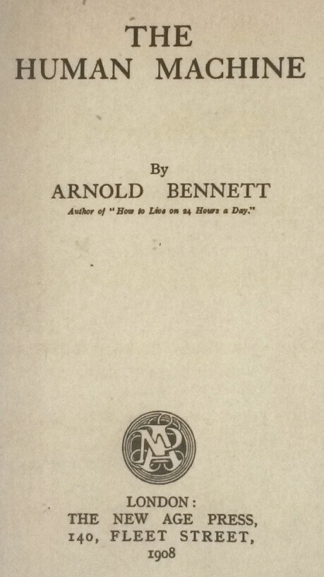 Title Page of 'The Human Machine' by Arnold Bennett